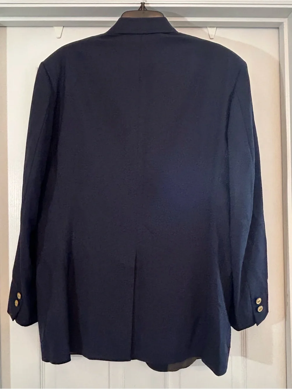Brooks Brothers Vintage Men's Navy Blazer with Gold Buttons